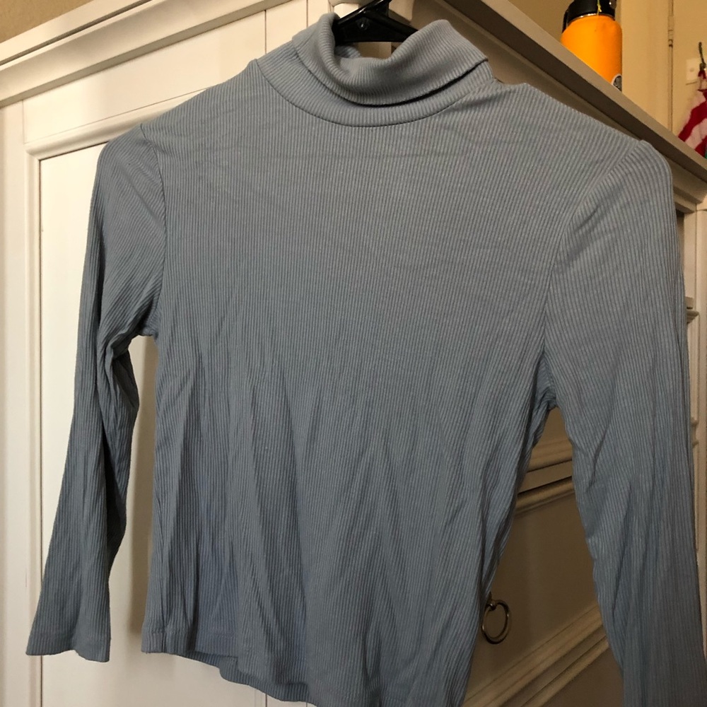 Light blue turtle neck